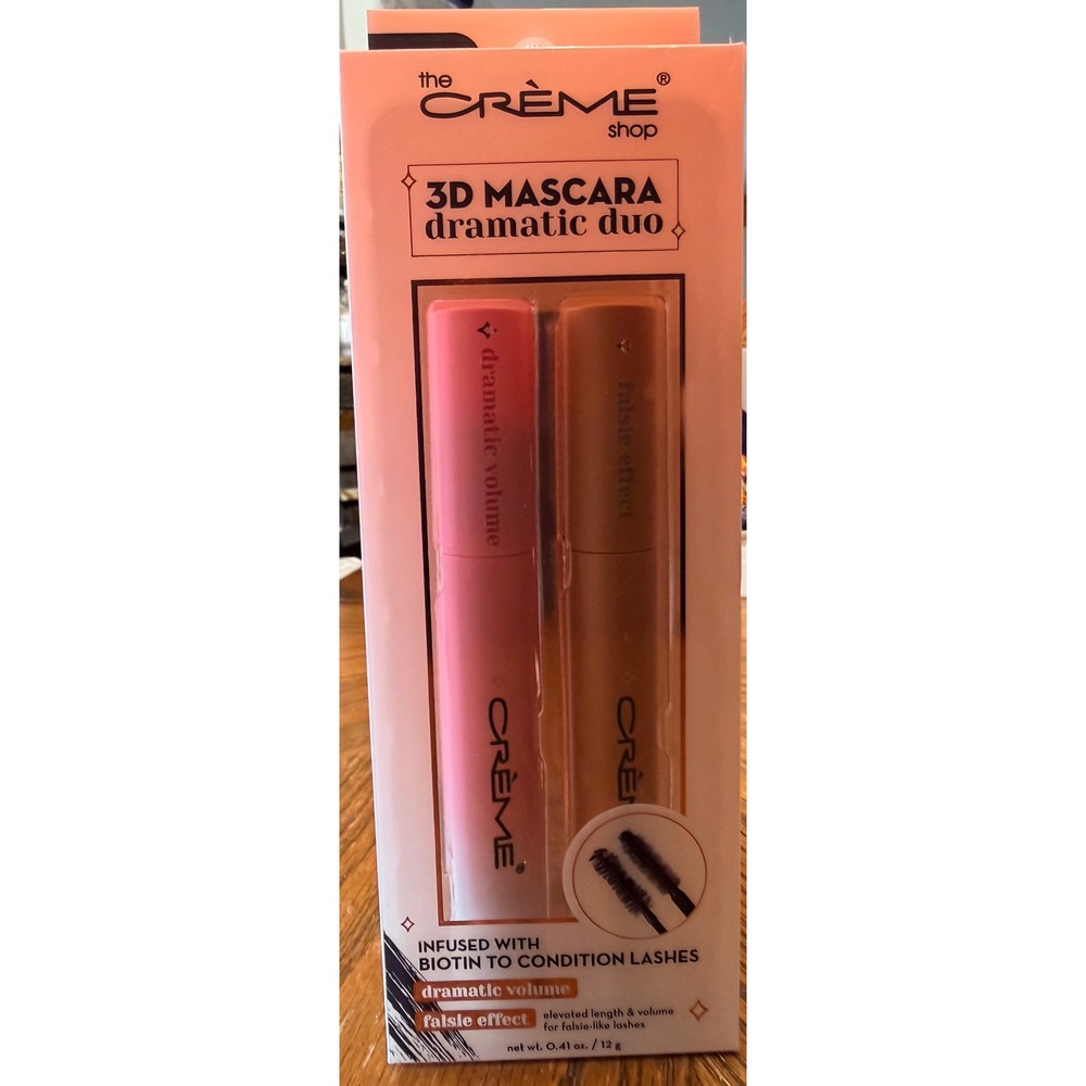 NEW The Crème Shop 3D Mascara Dramatic Duo – Biotin Volume & Length